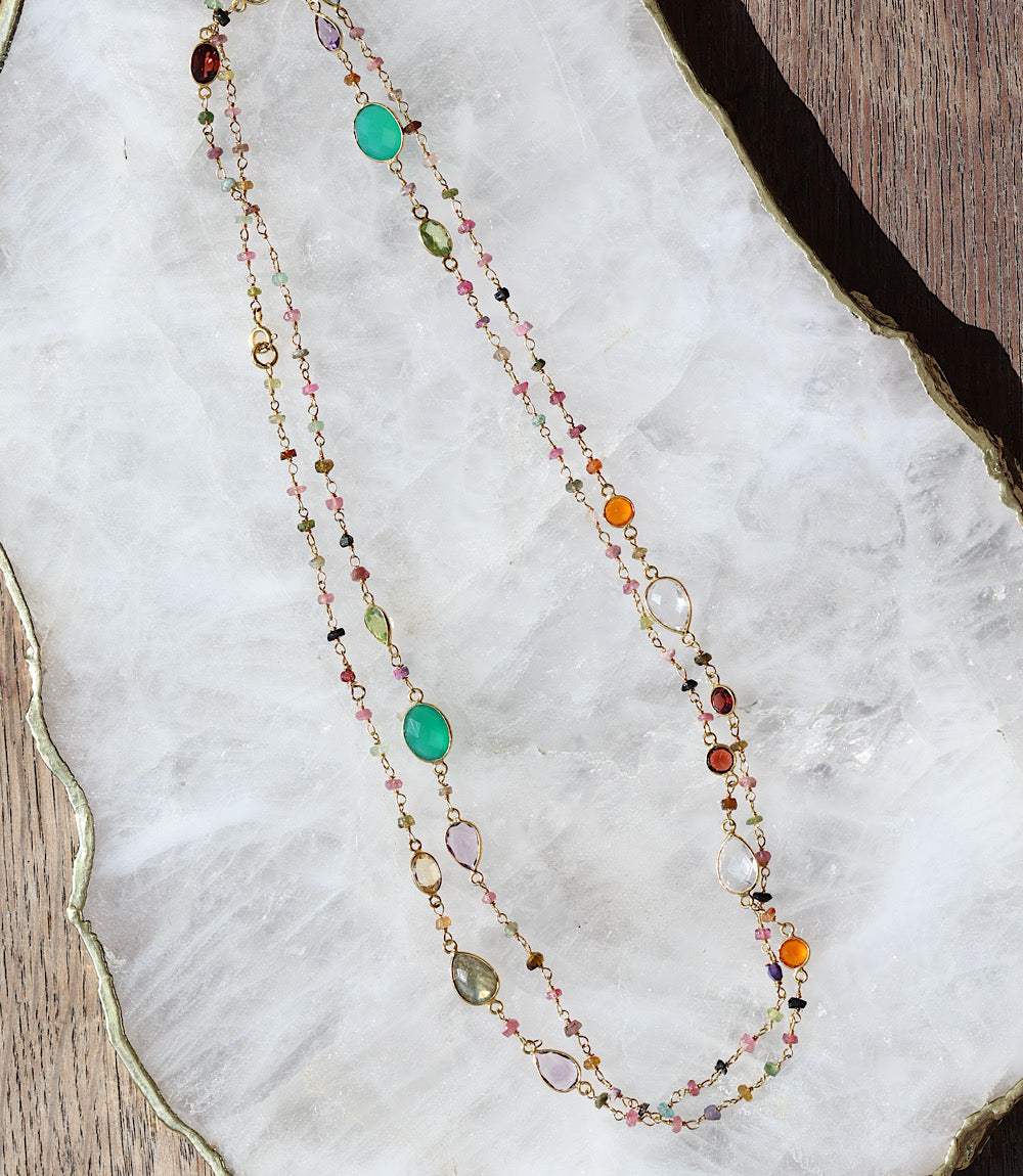 Multi Color Beaded Gemstone Necklace - Image 7