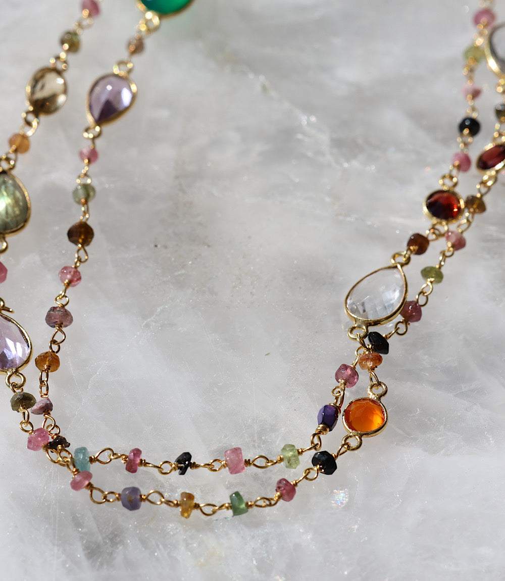 Multi Color Beaded Gemstone Necklace - Image 9