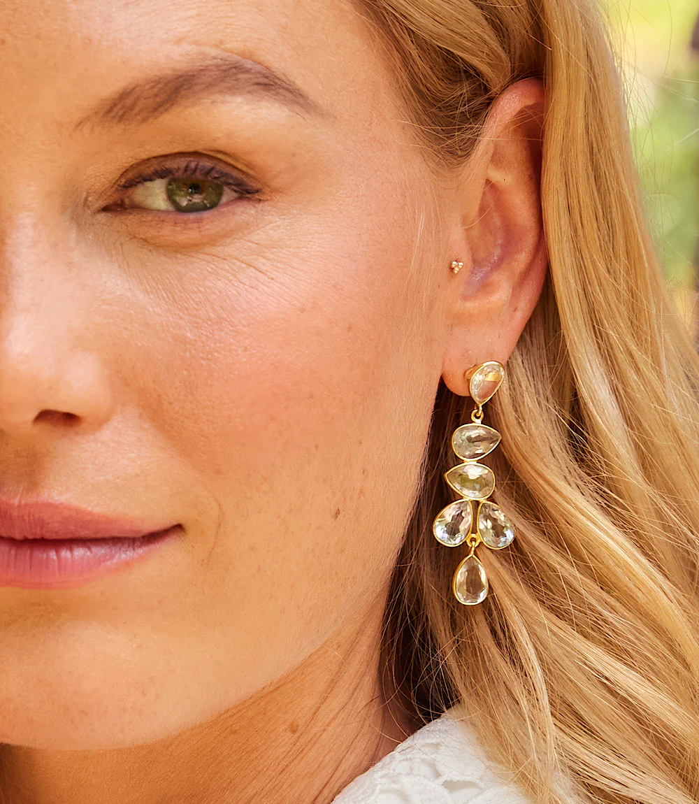 Multi Drop Gemstone Earrings - Image 3