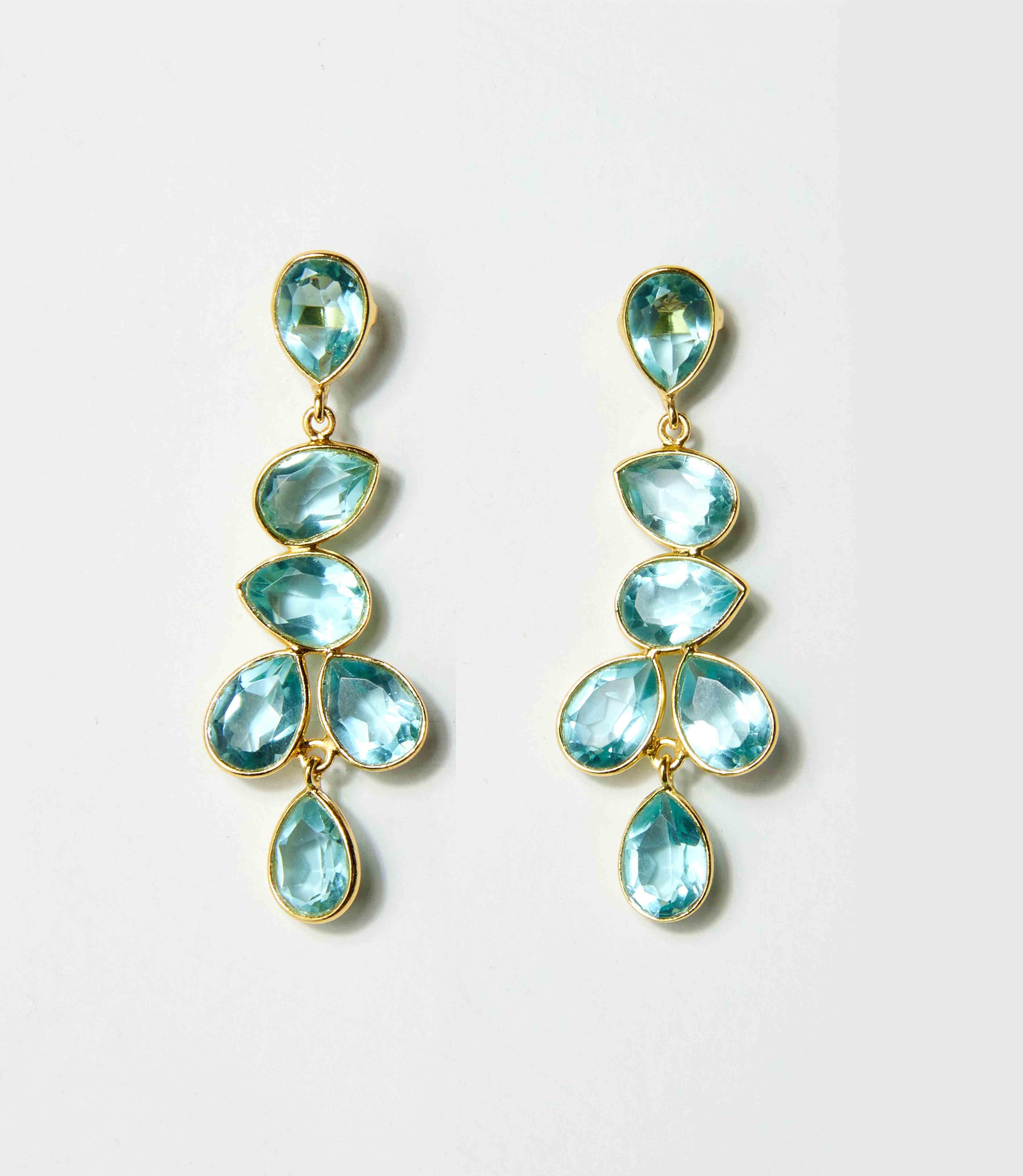 Multi Drop Gemstone Earrings - Image 2