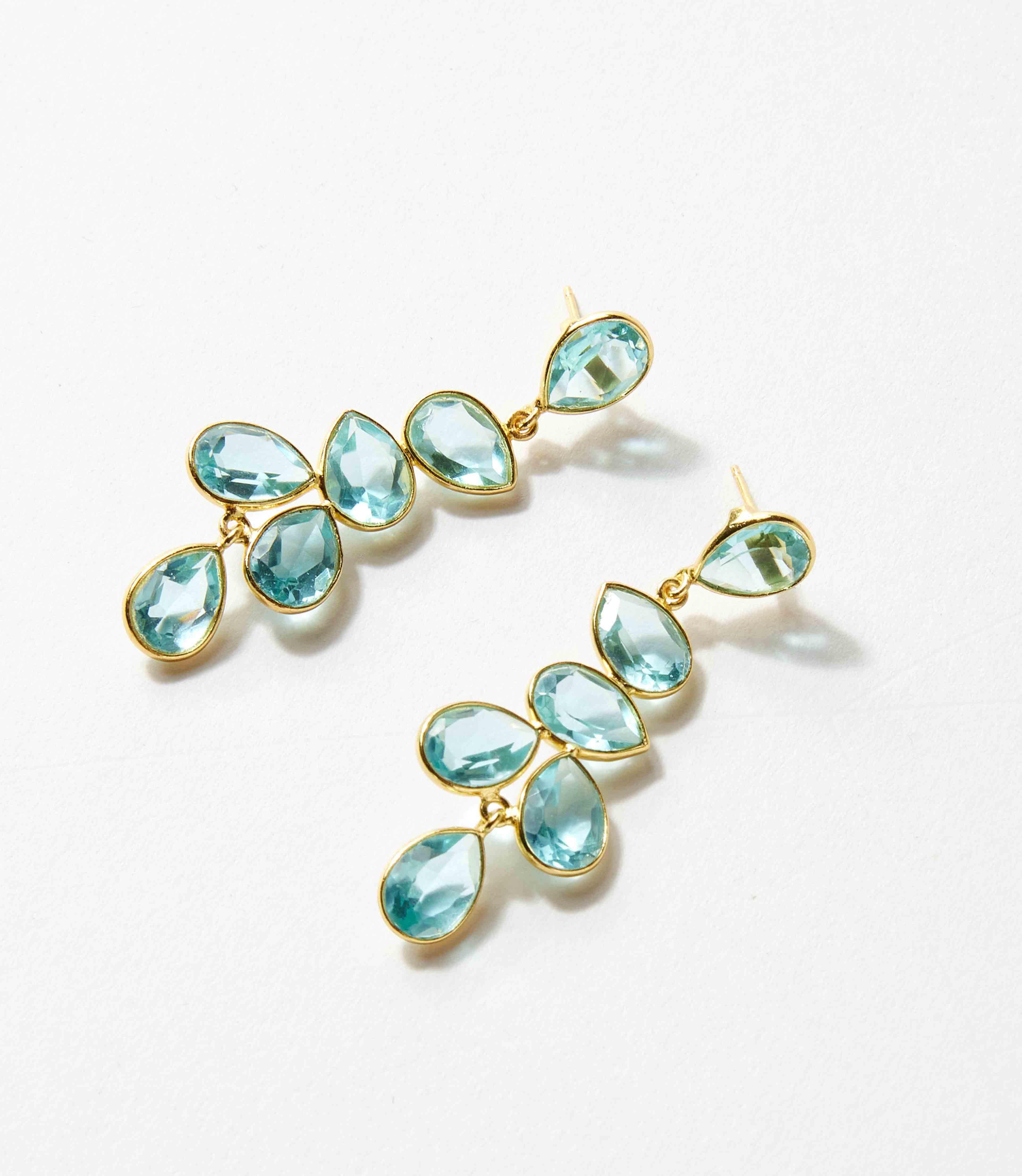 Multi Drop Gemstone Earrings - Image 3