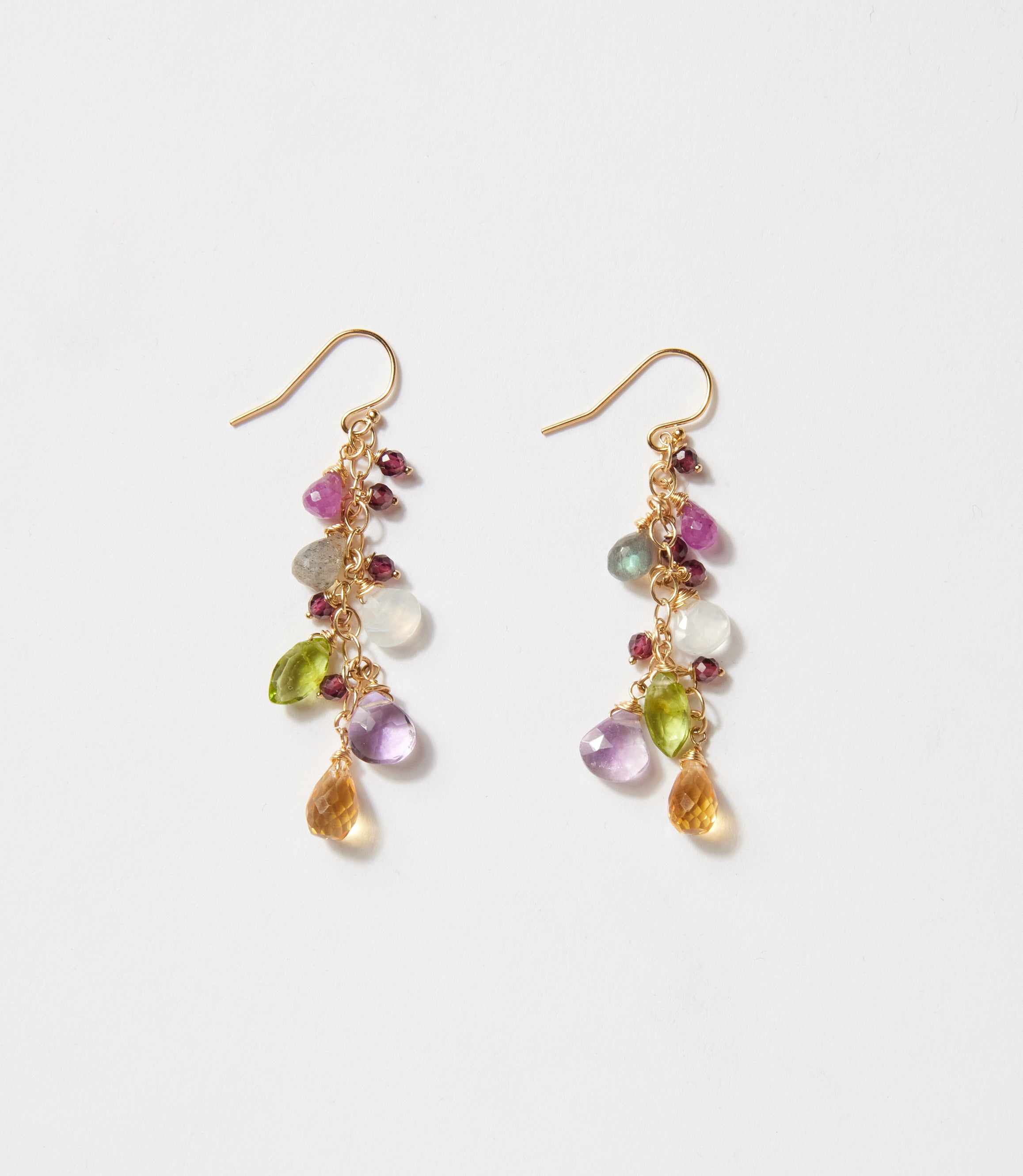 Multi Gemstone Cluster Earrings - Image 2
