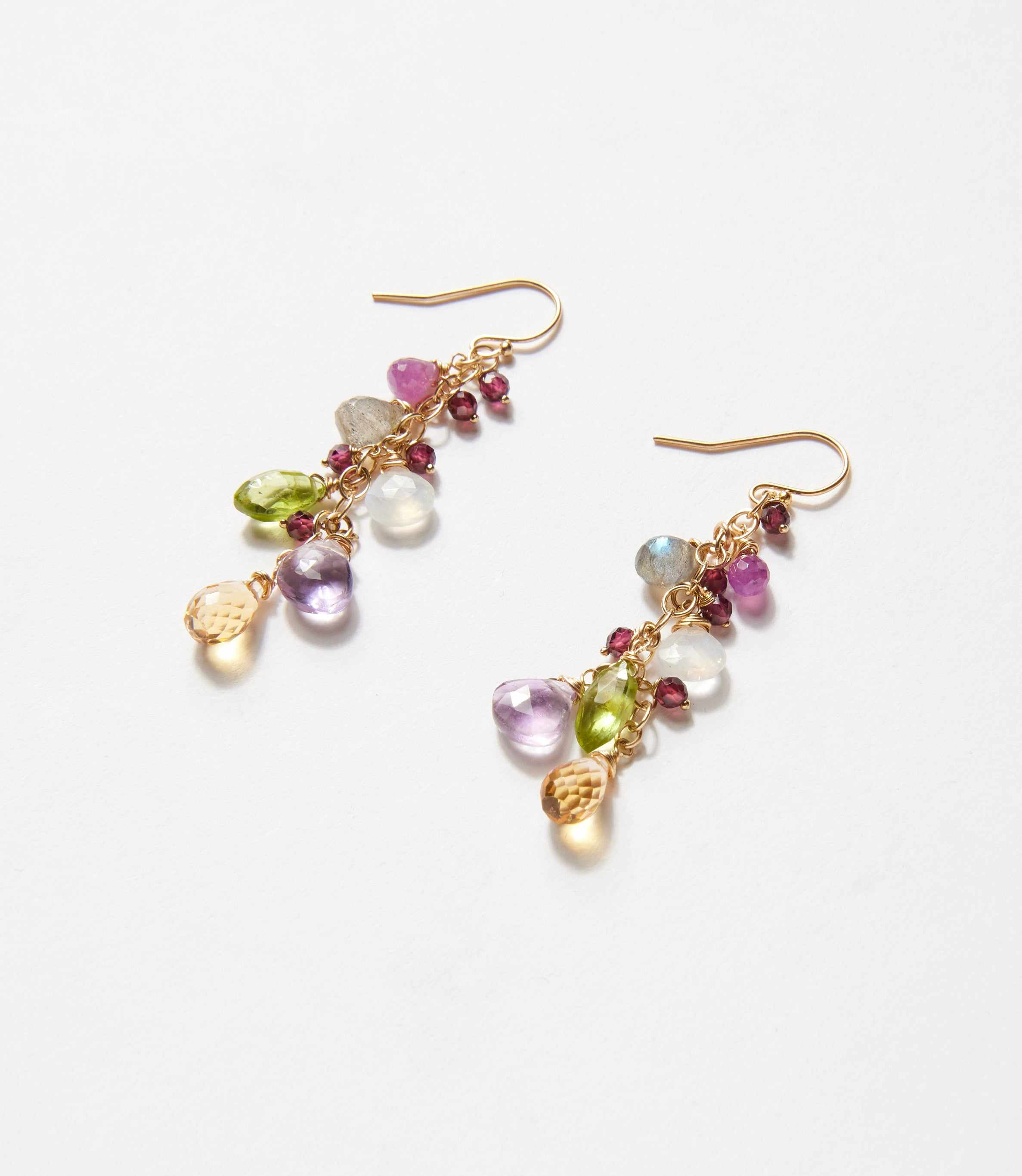 Multi Gemstone Cluster Earrings - Image 3
