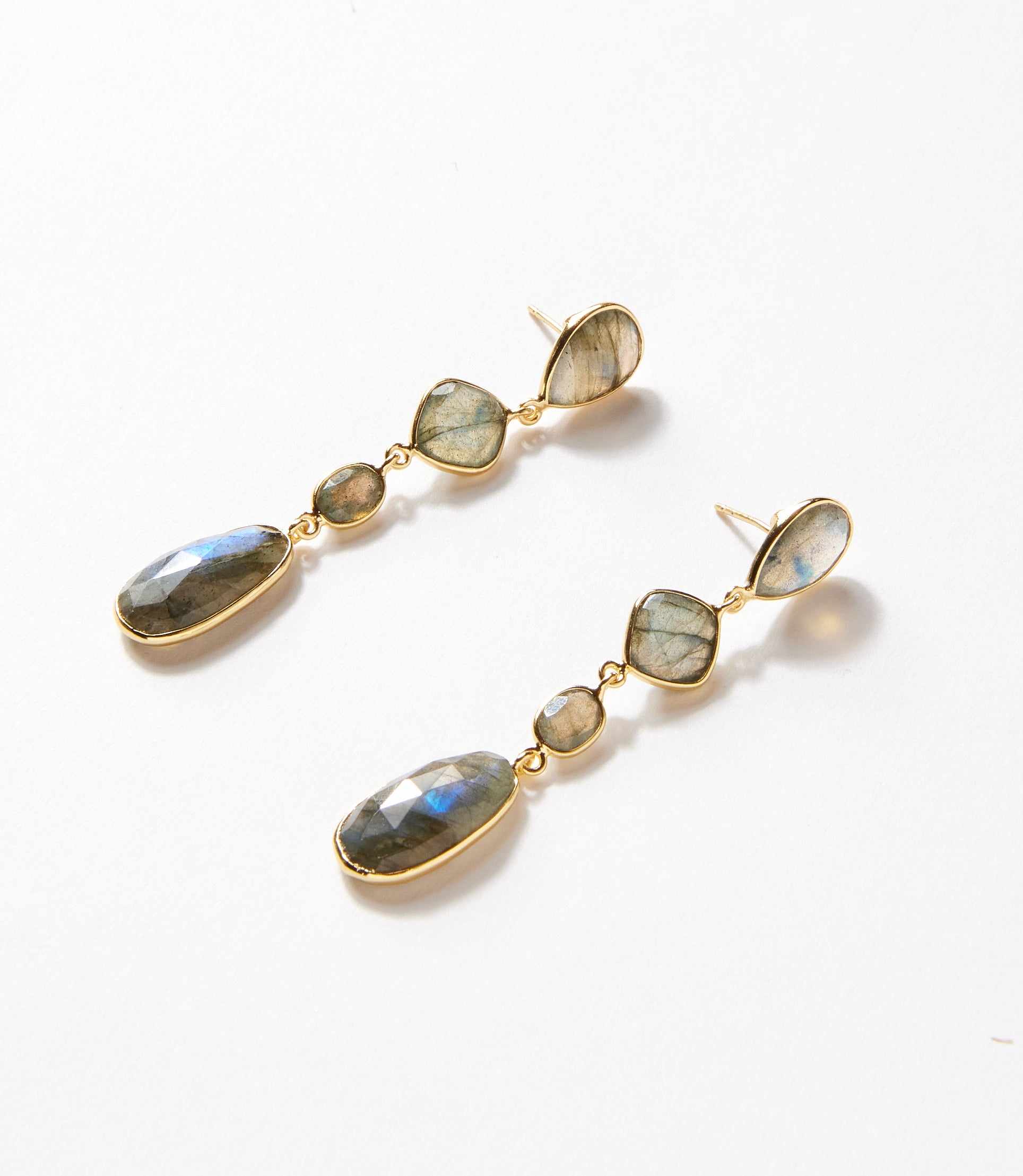 Multi Gemstone Drop Earrings - Image 2