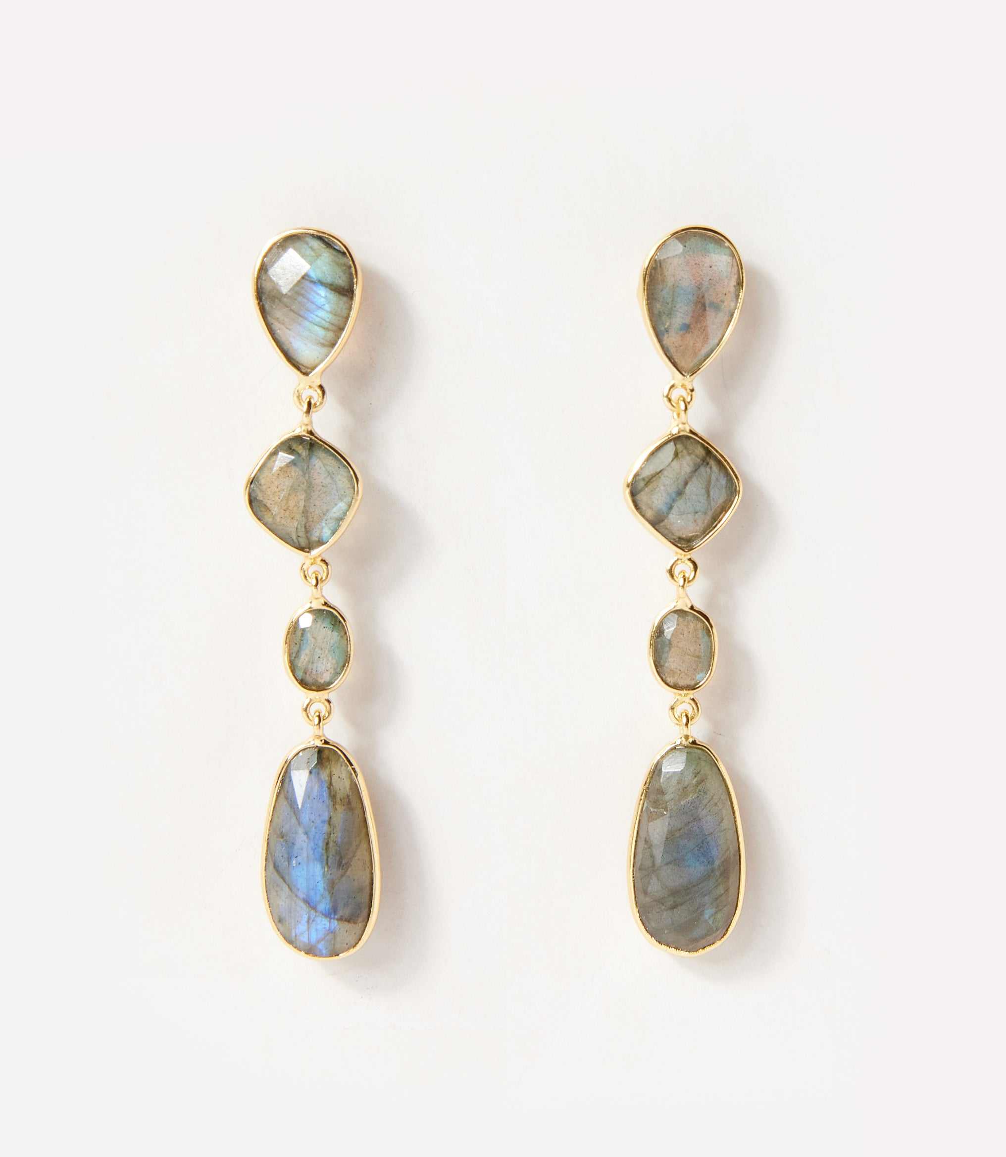 Multi Gemstone Drop Earrings - Image 3
