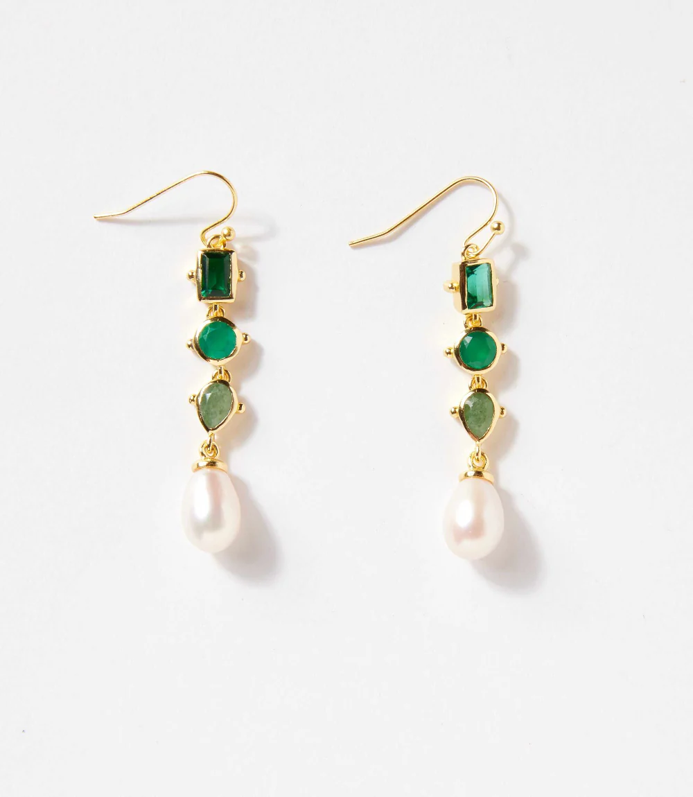 Multi Gemstone Drop Earrings - Image 4