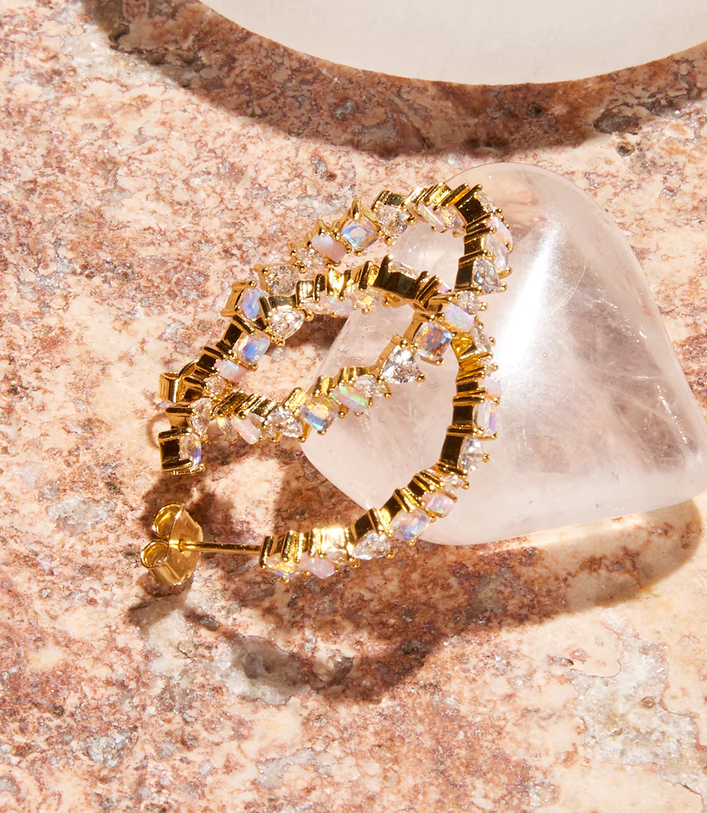 Multi Gemstone Hoop Earrings - Image 3