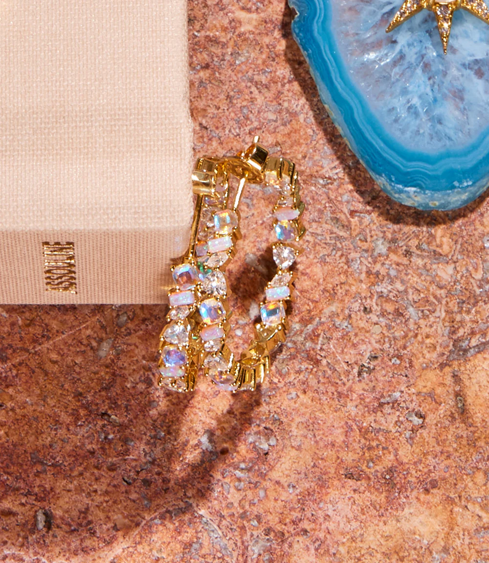 Multi Gemstone Hoop Earrings - Image 6