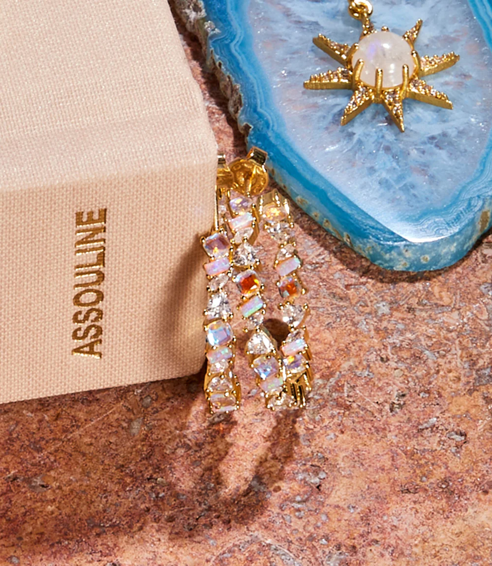 Multi Gemstone Hoop Earrings - Image 7