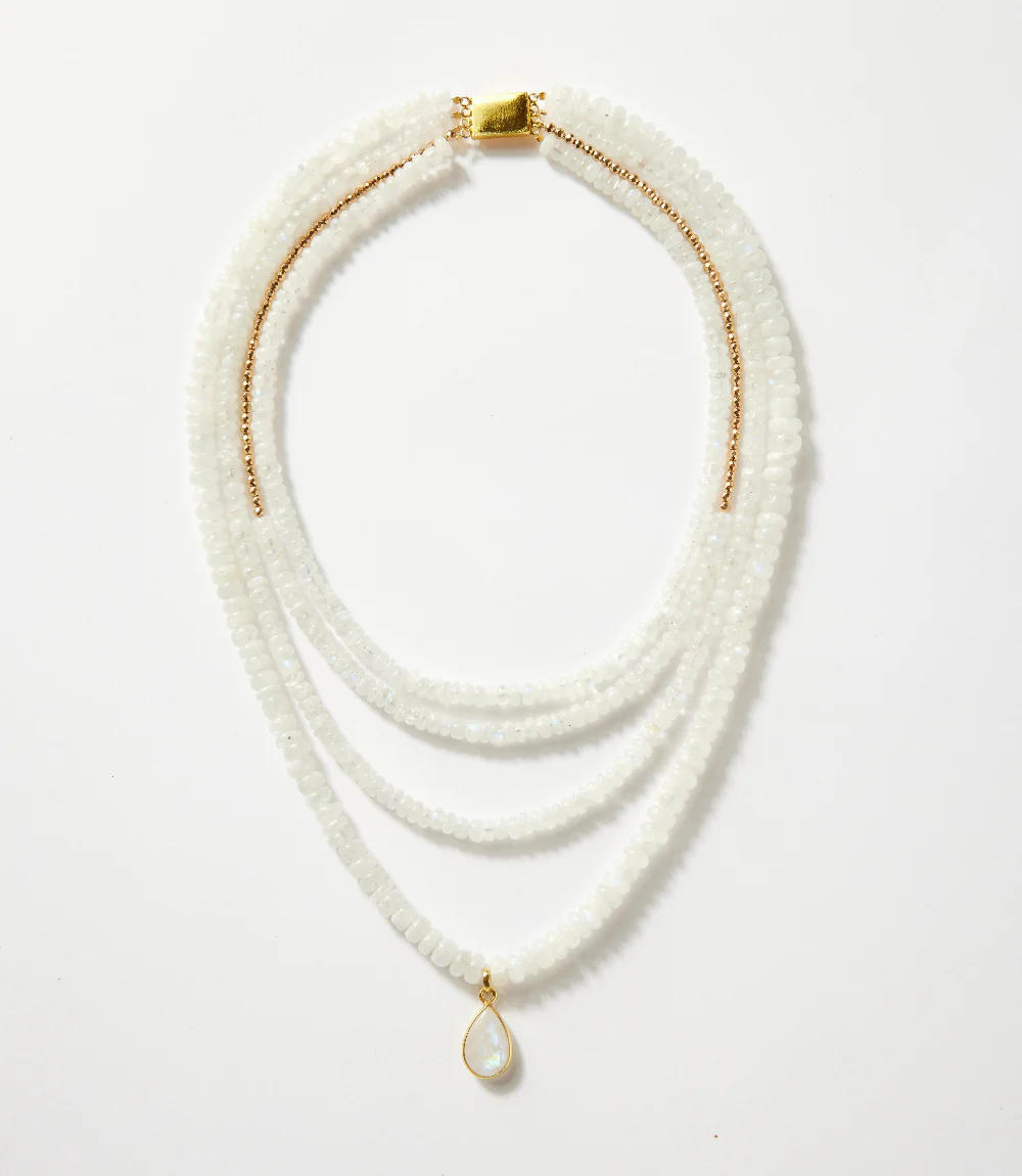 Multi Layer Moonstone Necklace - Image 3