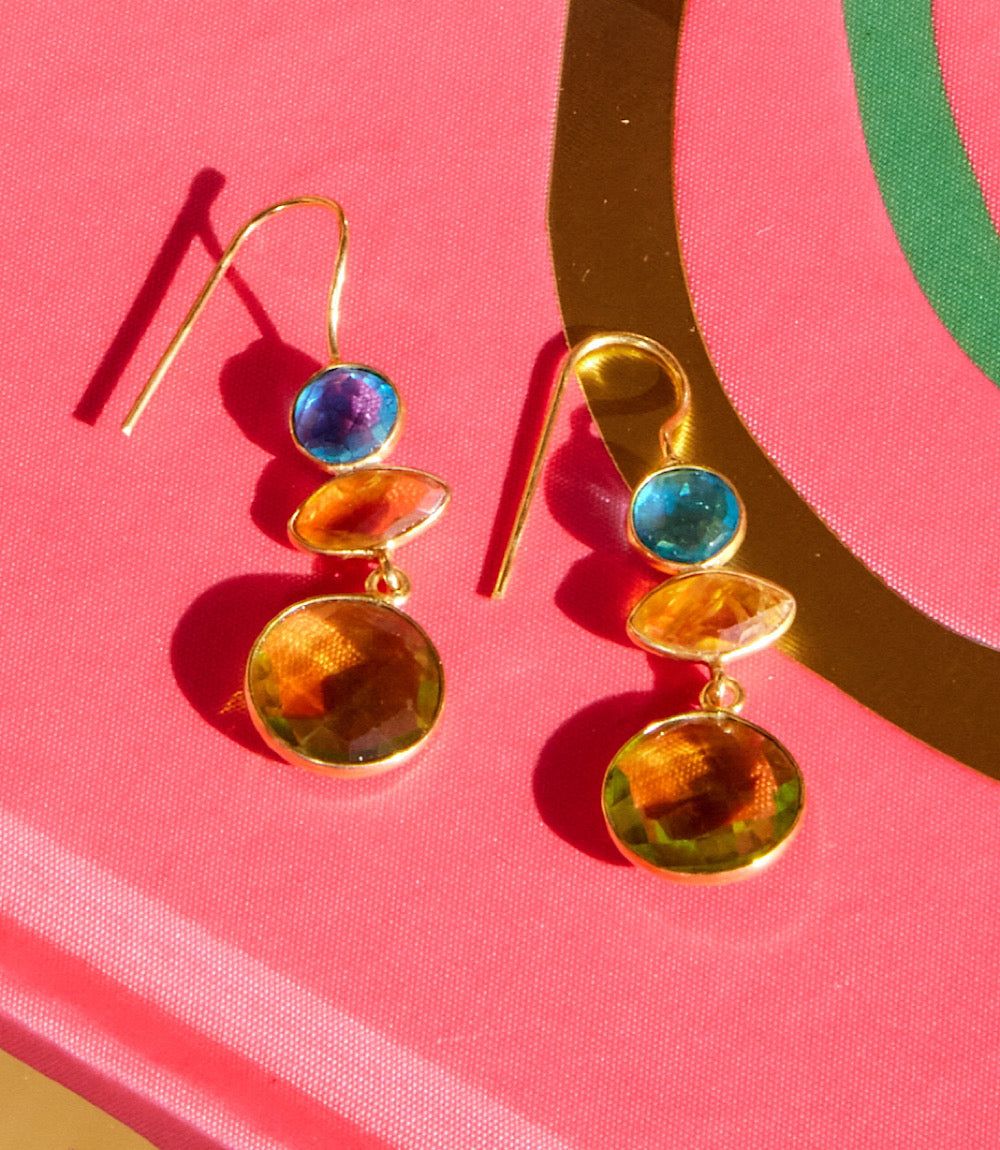 Multicolor Gem Earrings - Image 4