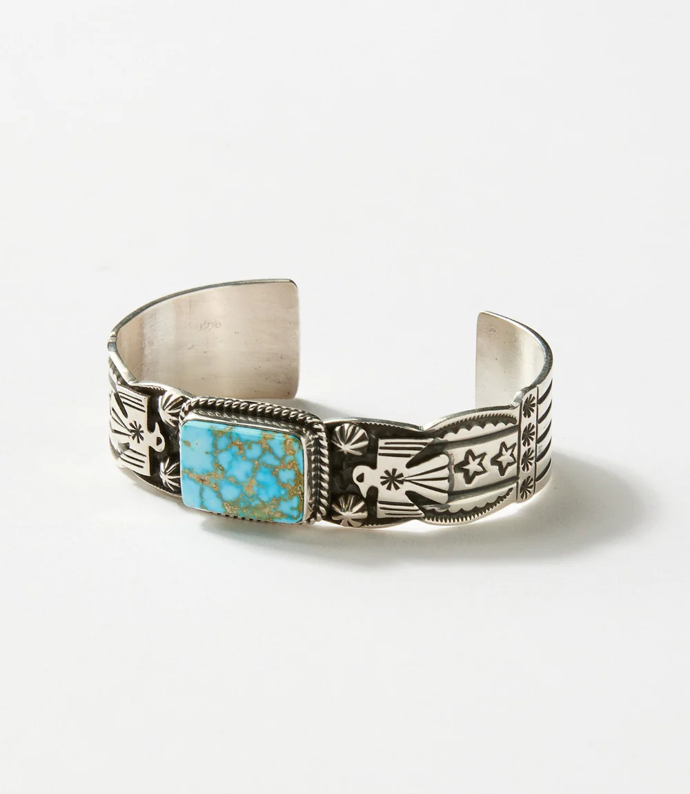 Natural Kingman Turquoise Thunderbird Bracelet - Image 2