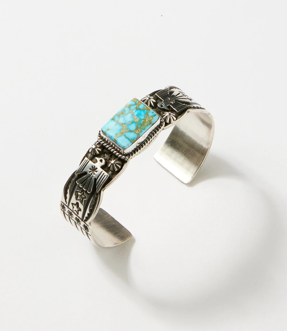 Natural Kingman Turquoise Thunderbird Bracelet - Image 3