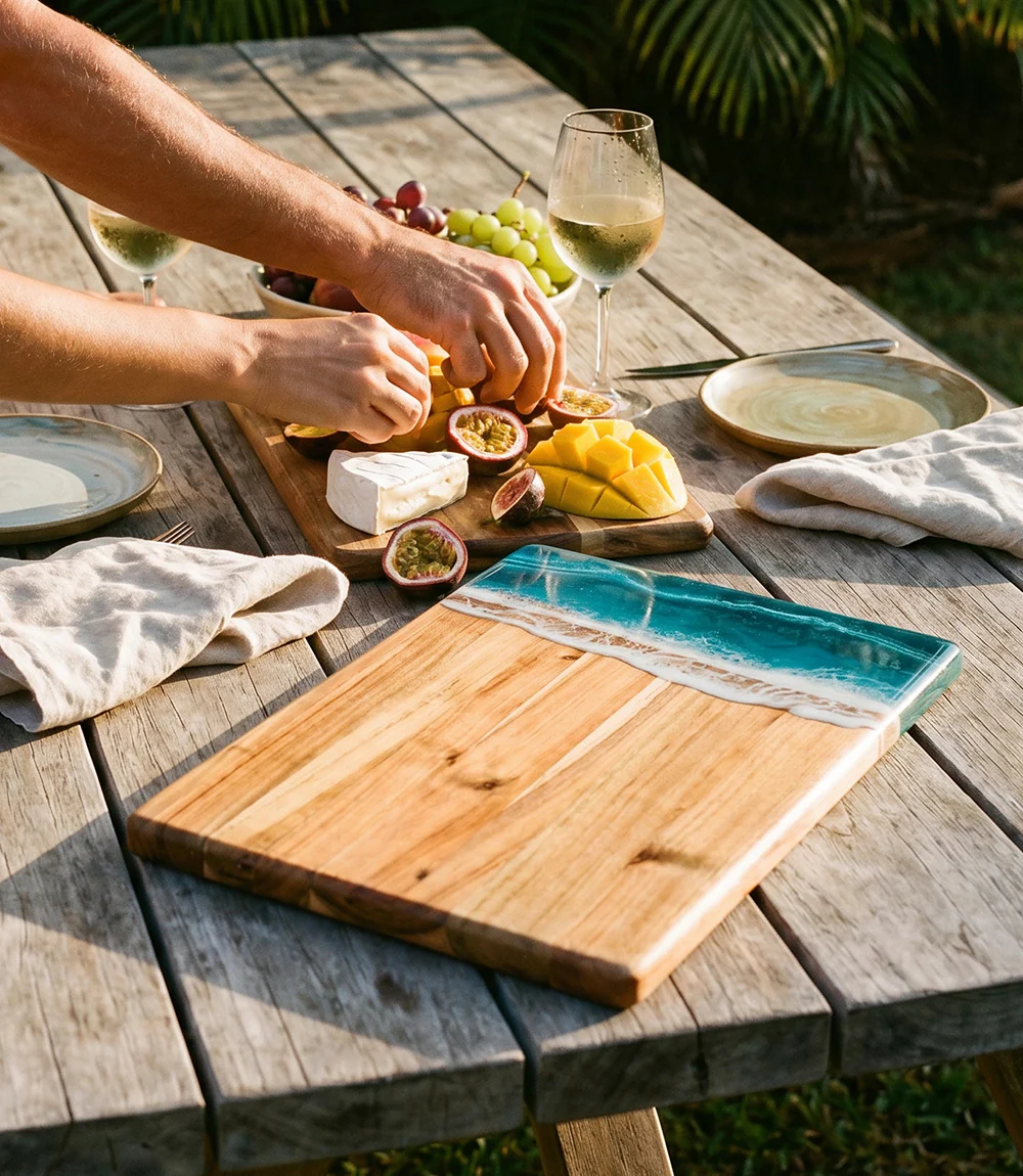 Ocean Waves Wooden Serving Tray - Image 2