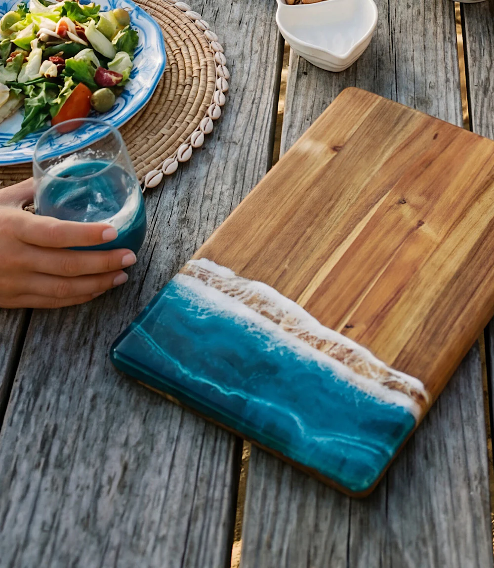 Ocean Waves Wooden Serving Tray - Image 4