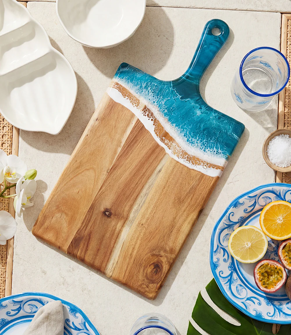 Ocean Waves Wooden Tray With Handle - Image 4