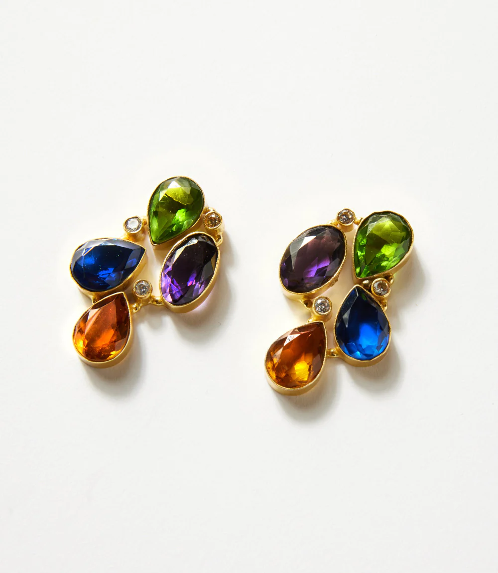 Organic Shape Gemstone Earrings - Image 3