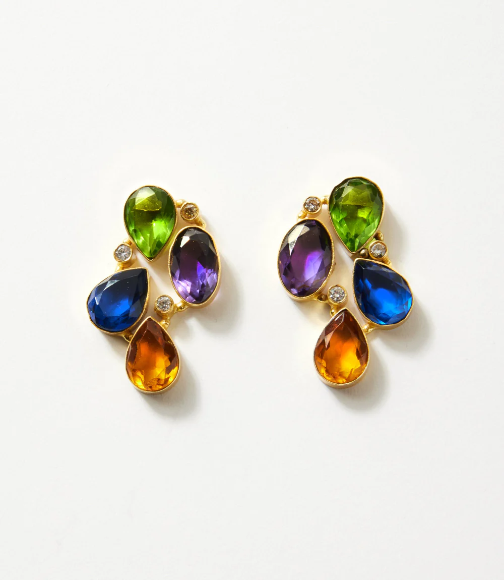 Organic Shape Gemstone Earrings - Image 5