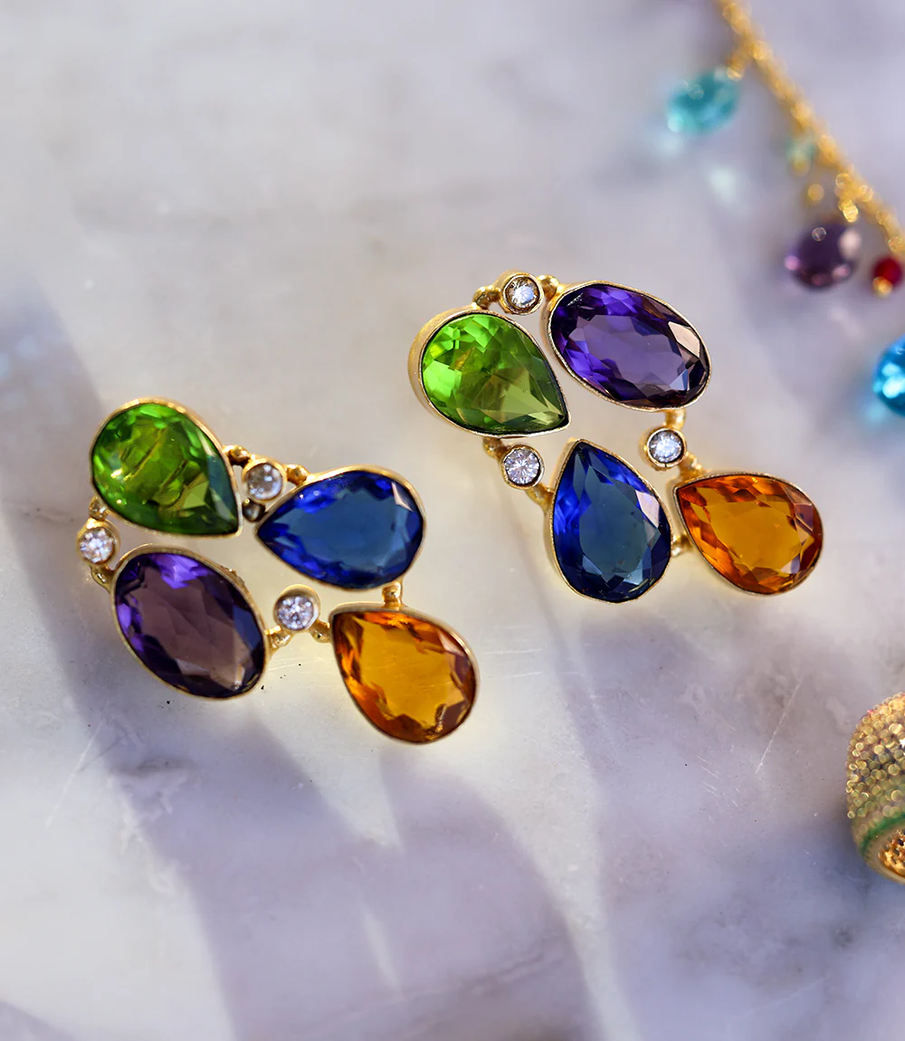 Organic Shape Gemstone Earrings - Image 7