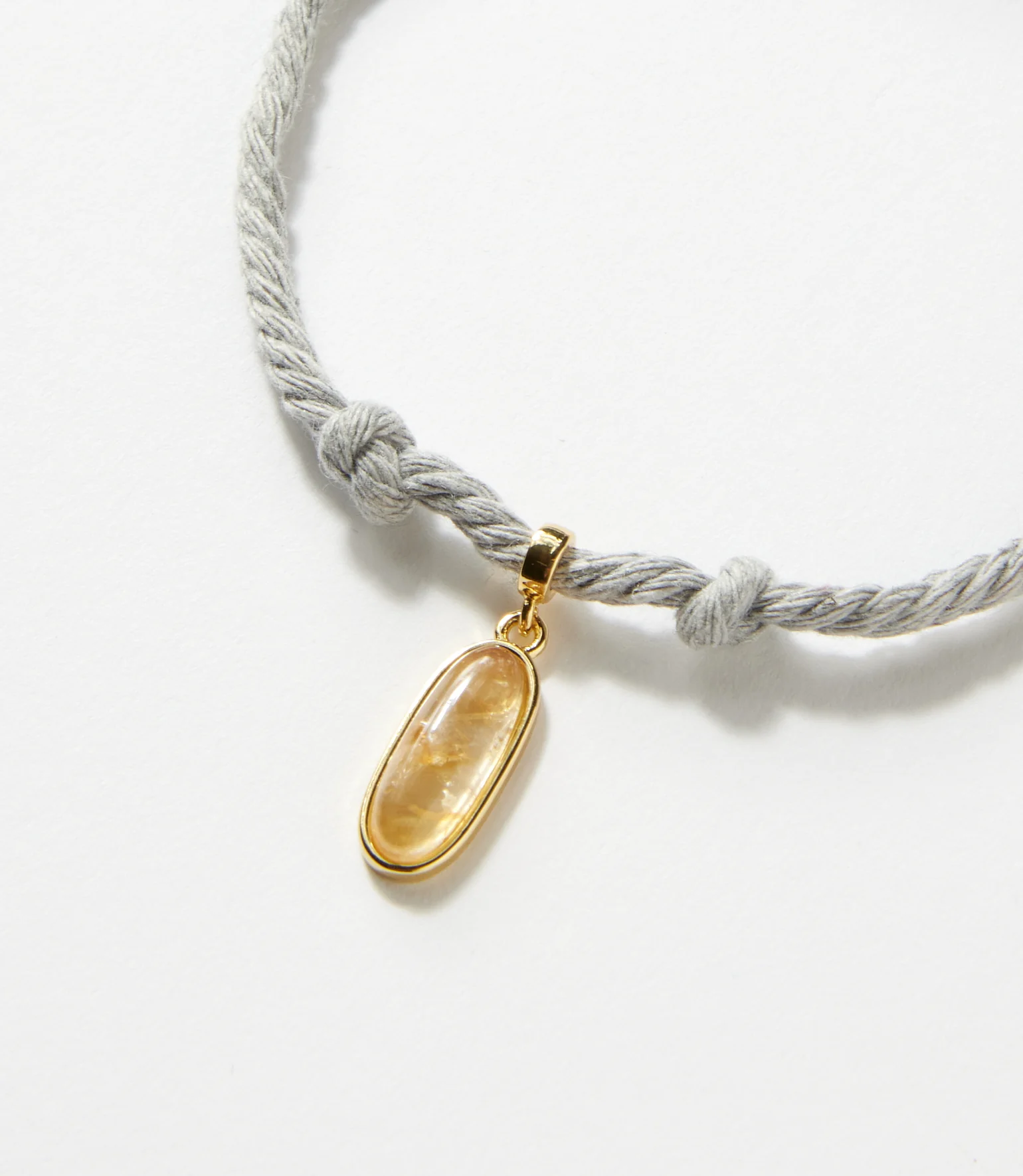 Oval Gemstone Cord Bracelet - Image 2