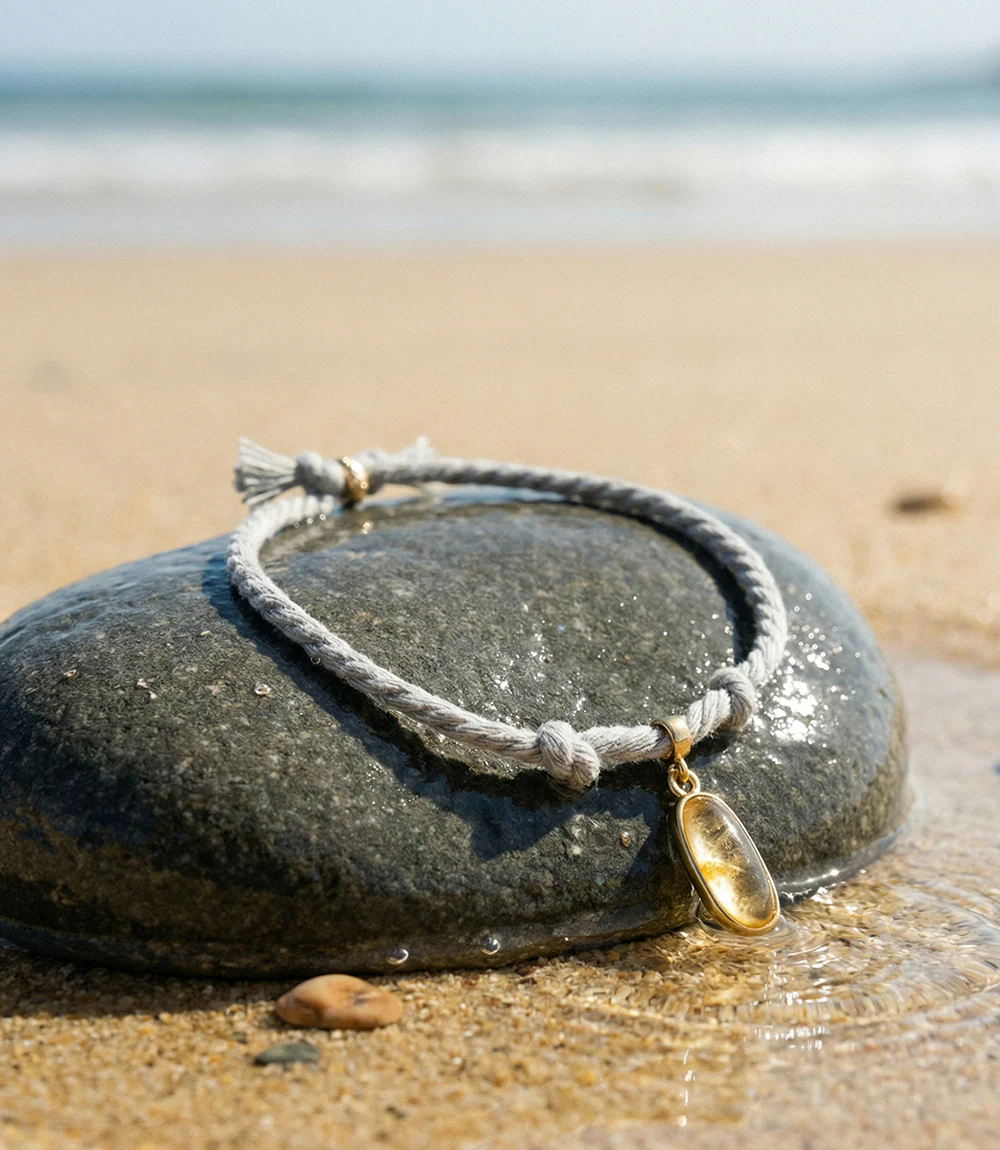 Oval Gemstone Cord Bracelet - Image 3