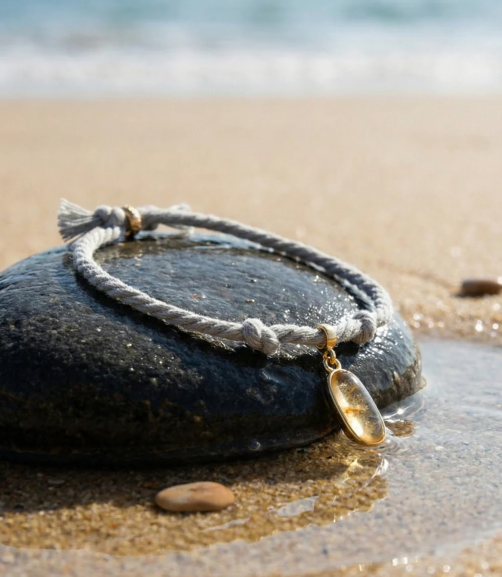 Oval Gemstone Cord Bracelet - Image 5