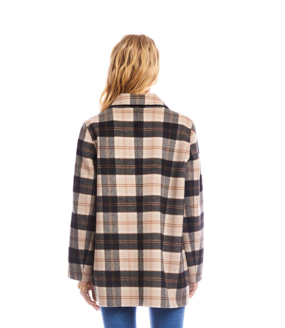 Oversized Brushed Plaid Blazer - Image 5
