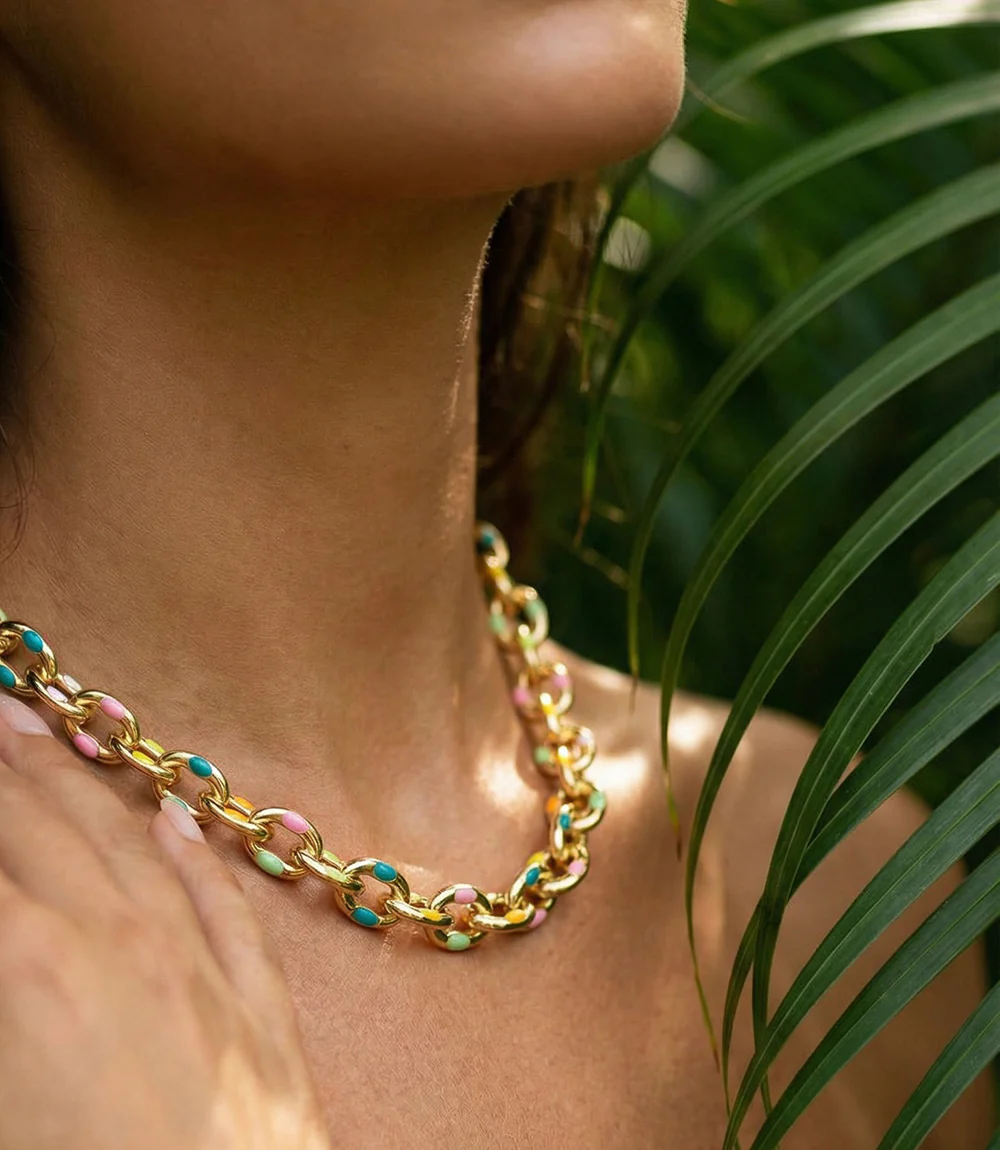 Painted Link Necklace - Image 2