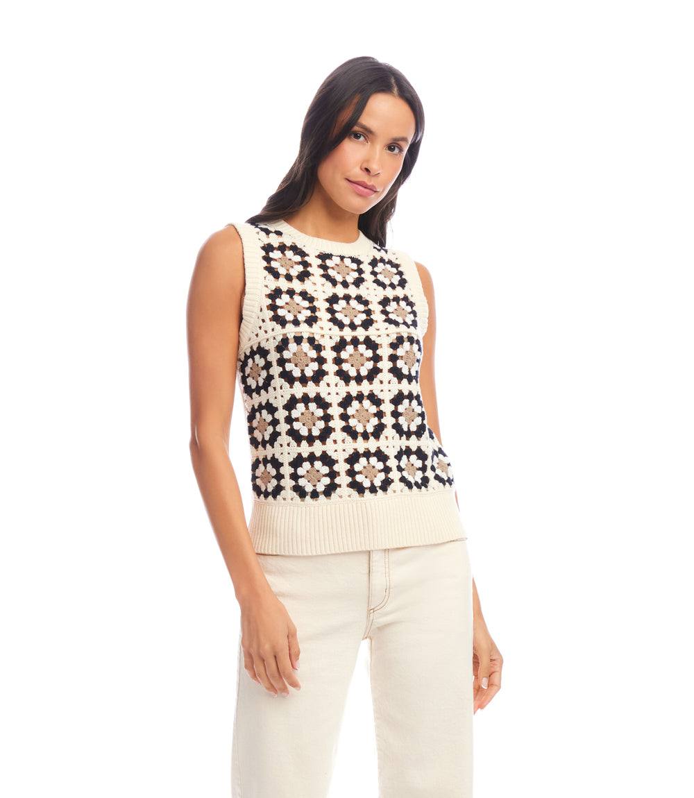 Patchwork Crochet Sweater Tank - Image 2