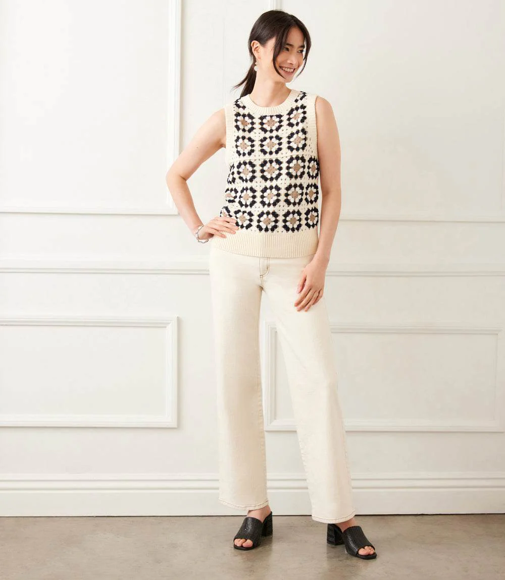 Patchwork Crochet Sweater Tank - Image 6