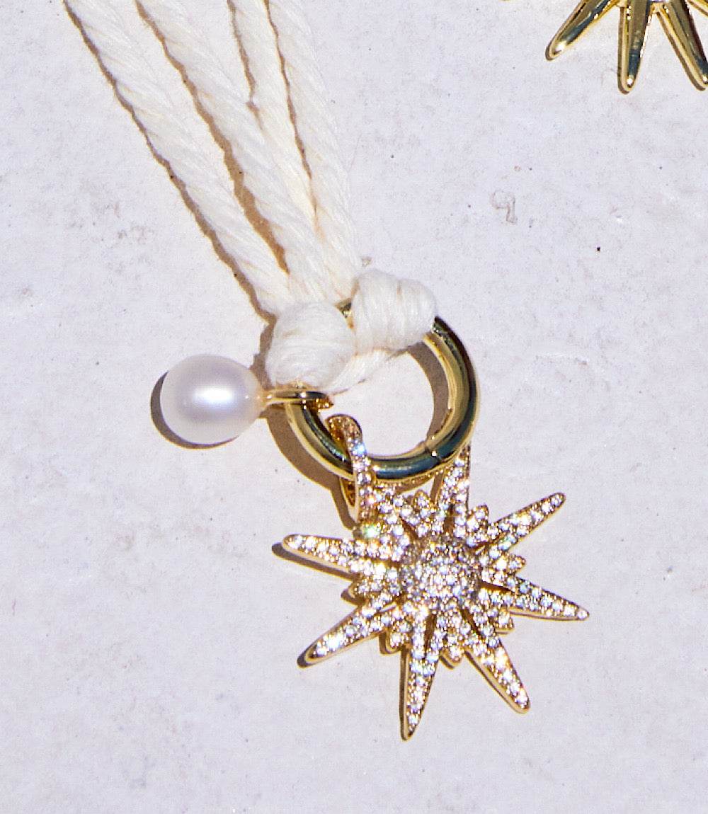 Pavé Burst And Pearl Cord Necklace - Image 2