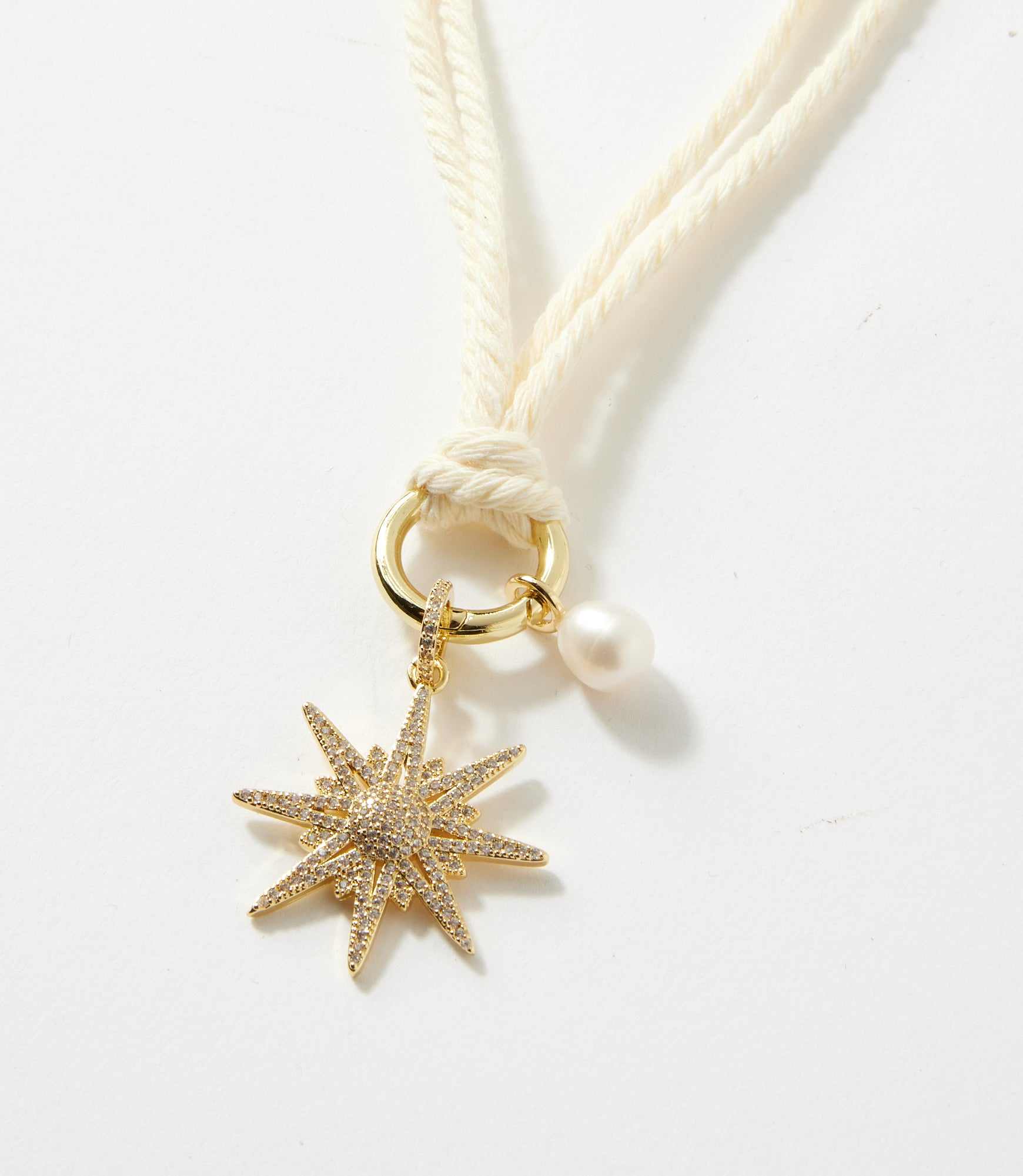Pavé Burst And Pearl Cord Necklace - Image 3