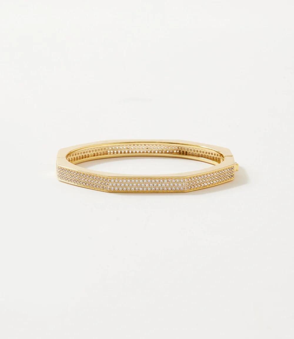 Pavé Crystal Angular Cuff Bracelet - Image 3