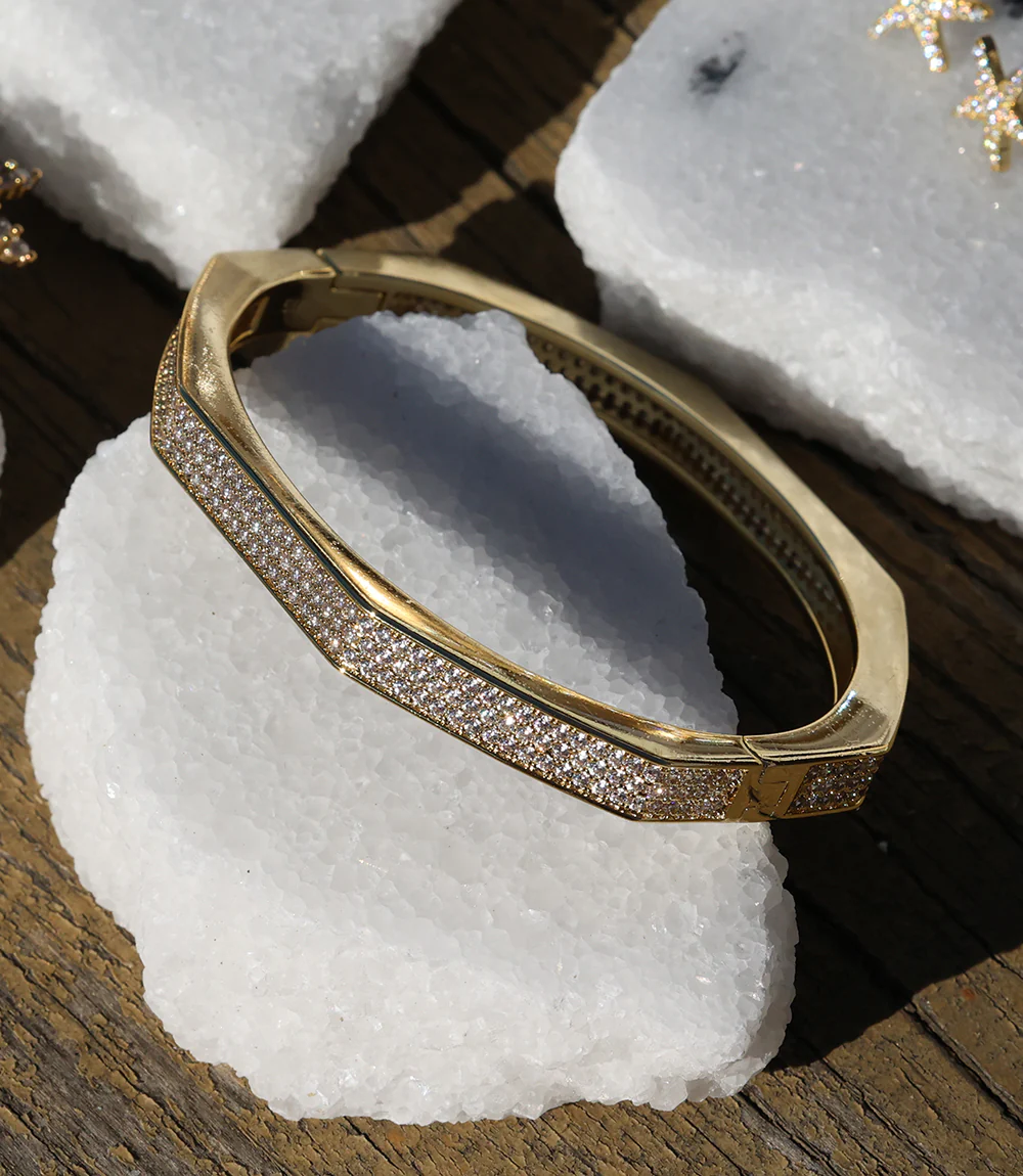 Pavé Crystal Angular Cuff Bracelet - Image 5
