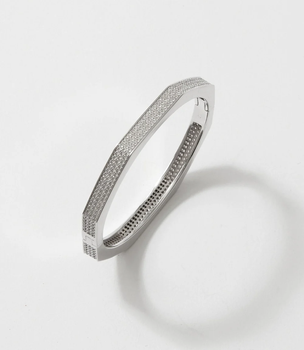 Pavé Crystal Angular Cuff Bracelet - Image 2