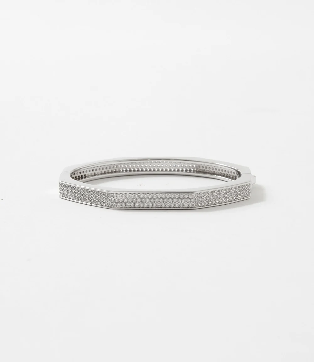 Pavé Crystal Angular Cuff Bracelet - Image 3