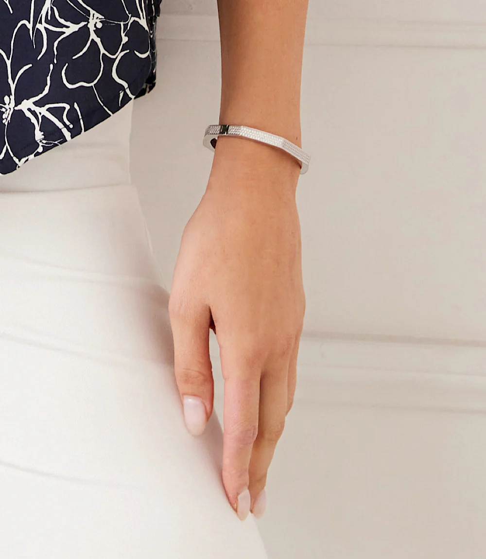 Pavé Crystal Angular Cuff Bracelet - Image 4