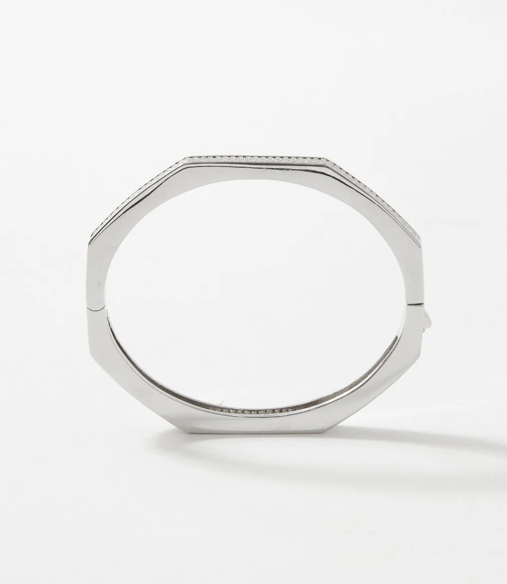 Pavé Crystal Angular Cuff Bracelet - Image 5
