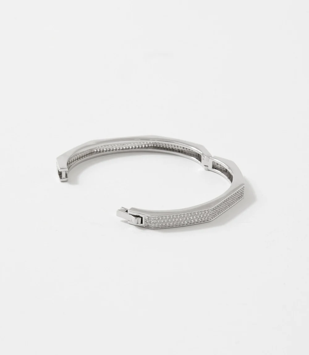 Pavé Crystal Angular Cuff Bracelet - Image 6
