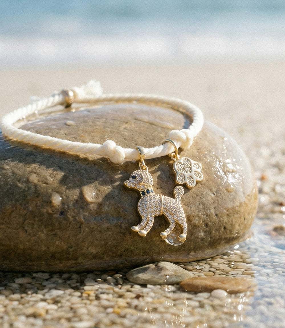 Pavé Dog And Paw Cord Bracelet - Image 3