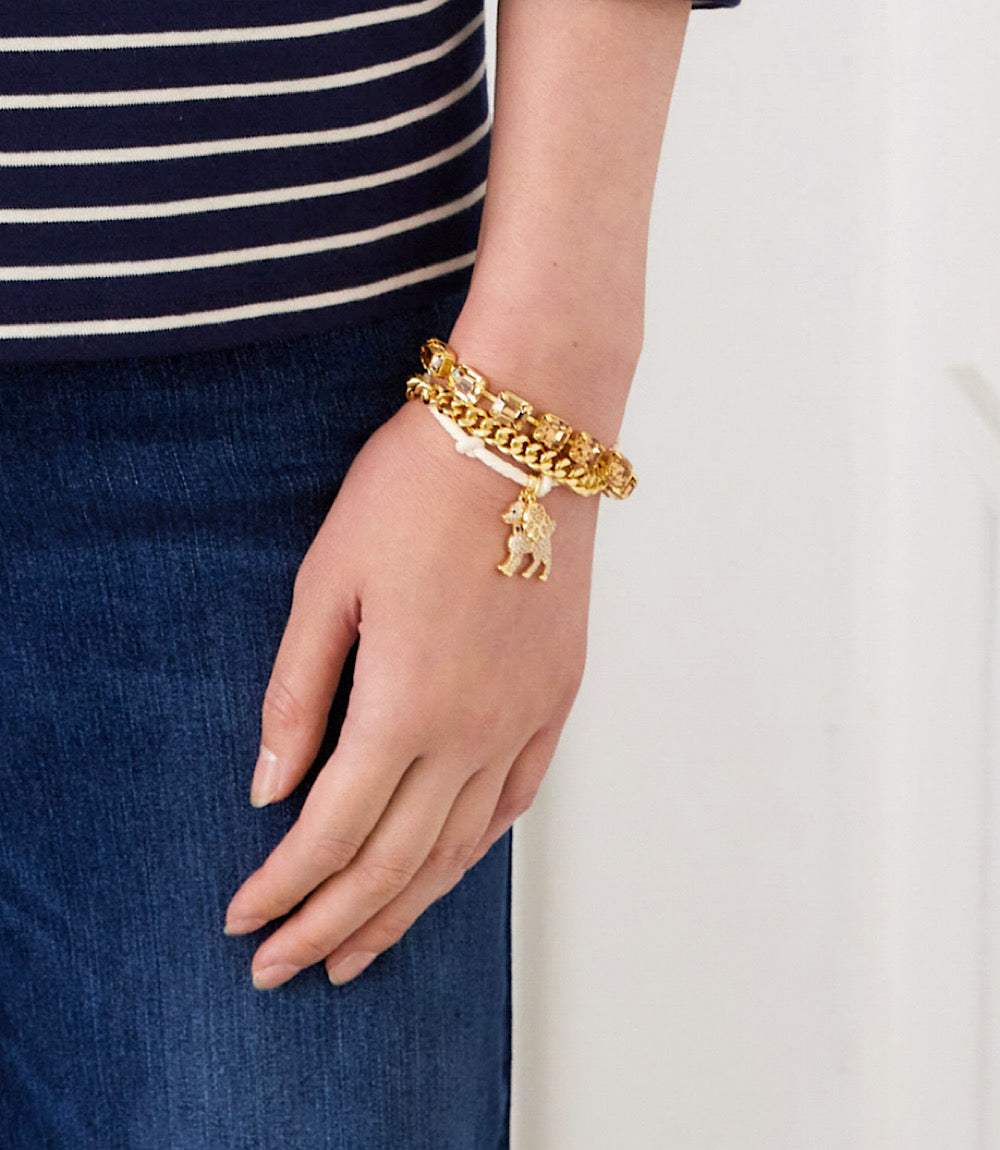 Pavé Dog And Paw Cord Bracelet - Image 4