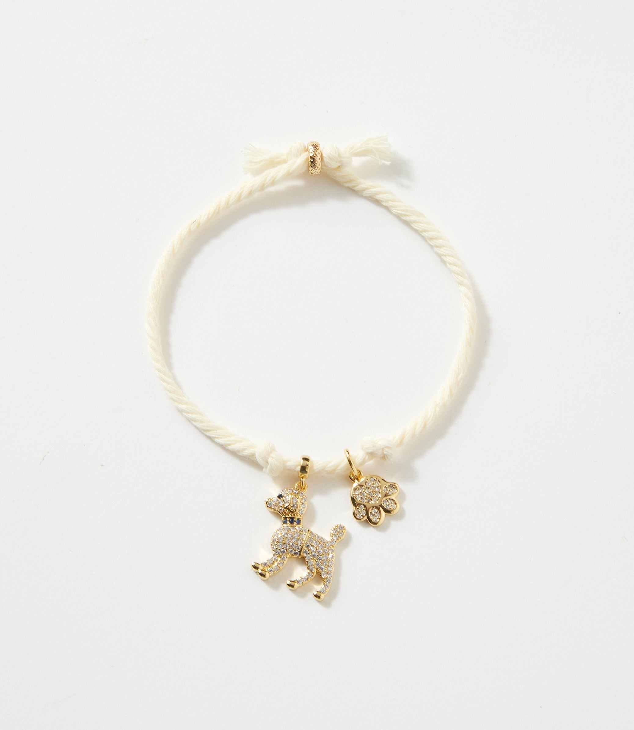 Pavé Dog And Paw Cord Bracelet - Image 6