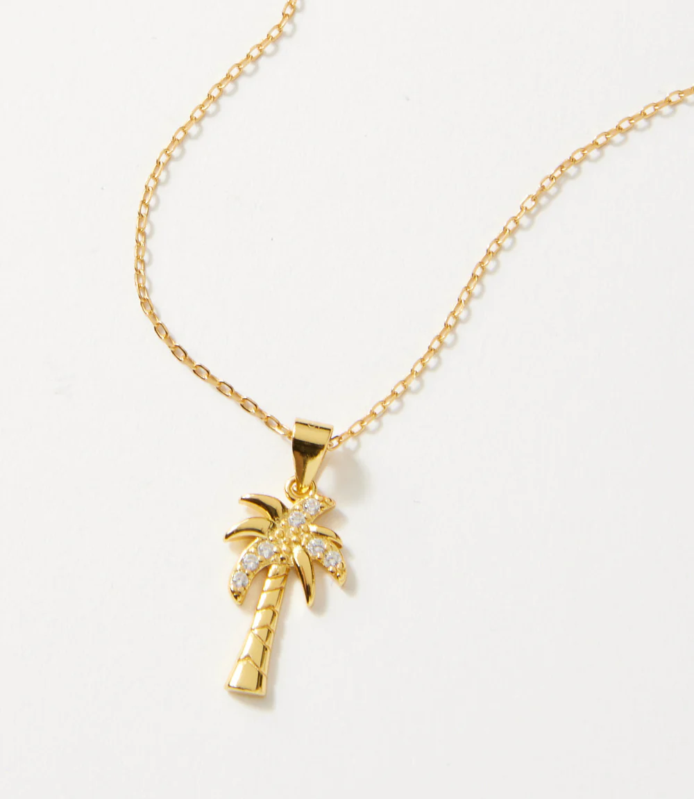 Pavé Palm Charm Necklace - Image 2