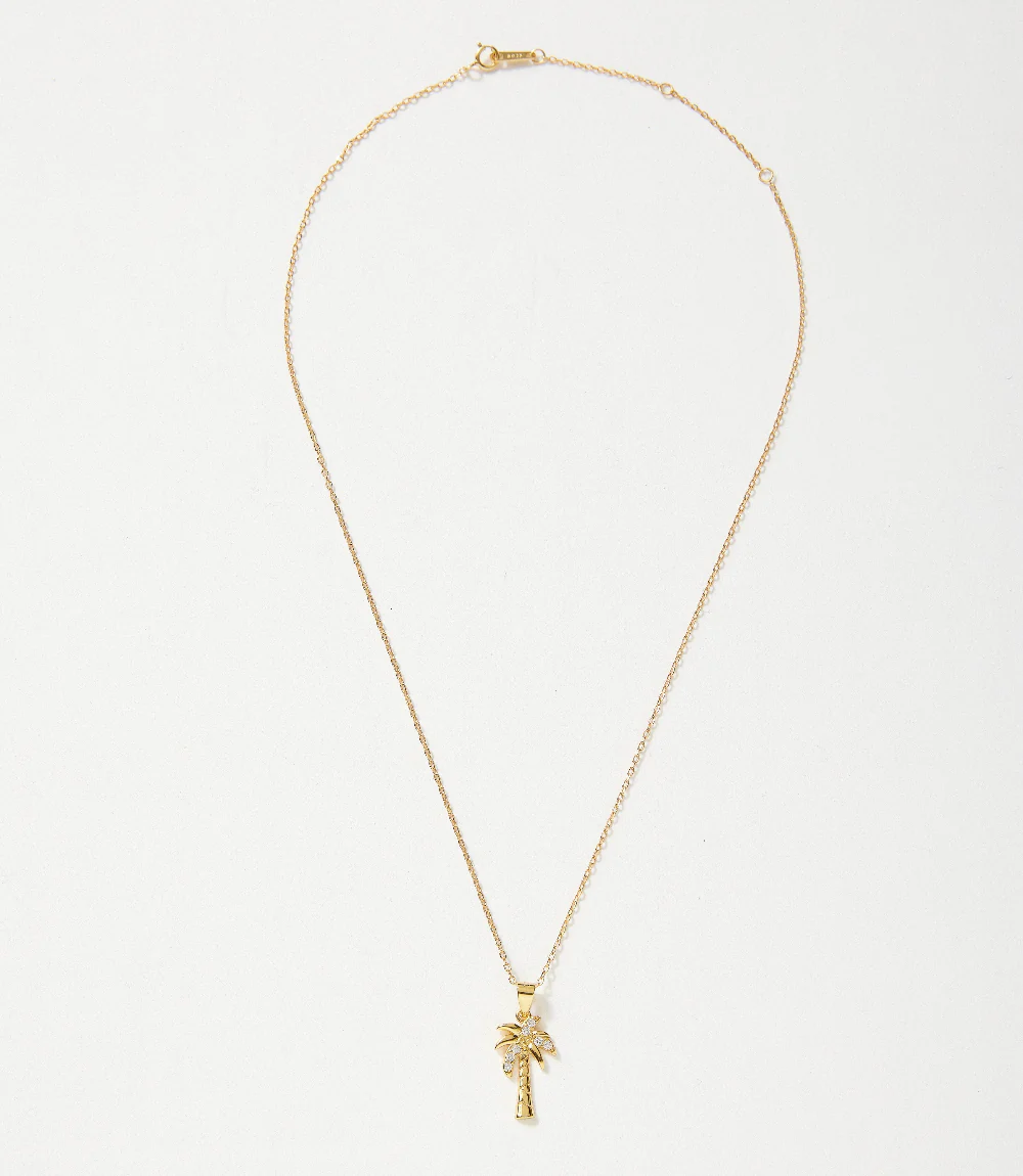 Pavé Palm Charm Necklace - Image 4