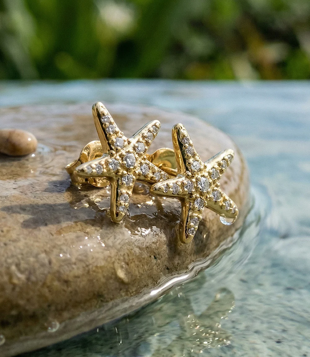 Pavé Starfish Stud Earrings - Image 3