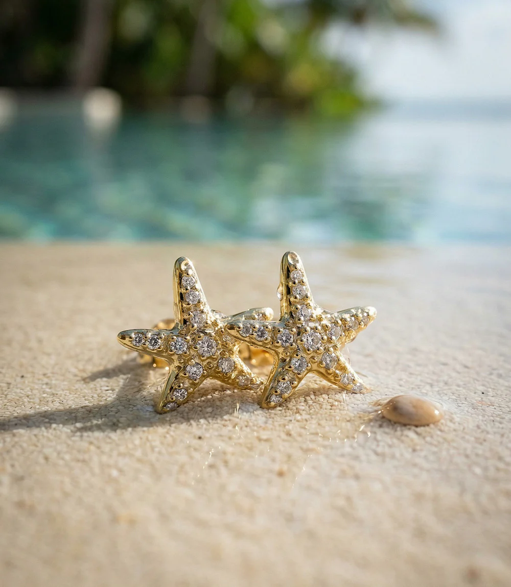Pavé Starfish Stud Earrings - Image 5