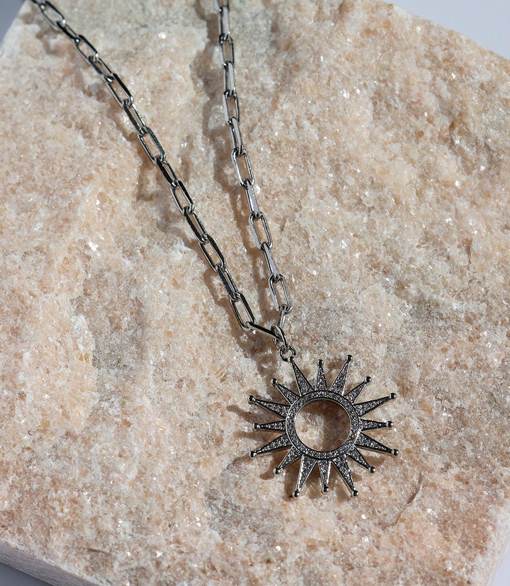 Pavé Sunburst Necklace - Image 11