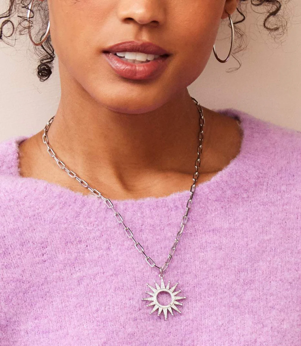 Pavé Sunburst Necklace - Image 12