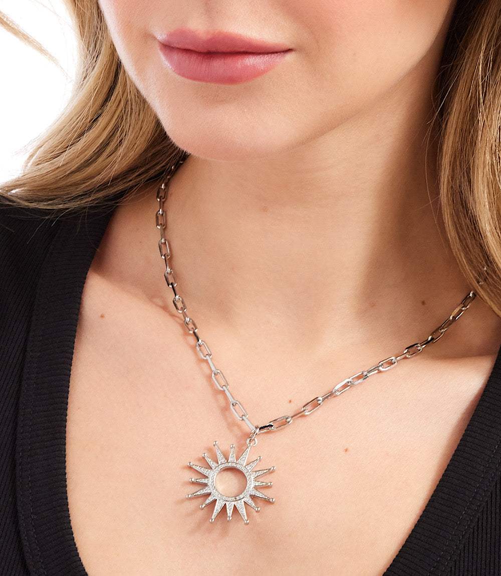 Pavé Sunburst Necklace - Image 13