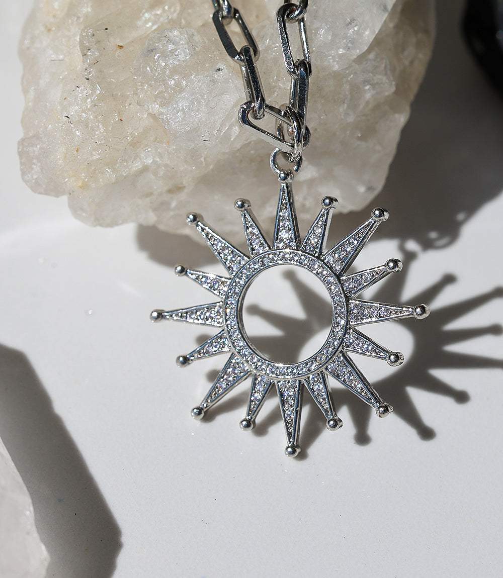Pavé Sunburst Necklace - Image 14